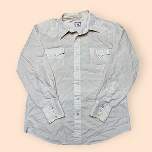 Vintage 1980s Chute #1 Western Button Up Shirt Men’s Large Beige Vtg 80s